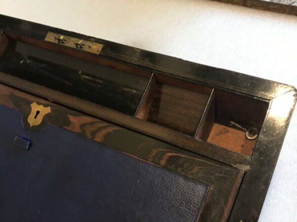 ANTIQUE VICTORIAN COROMANDEL WRITING SLOPE – – SECRET DRAWERS Antique Boxes 11