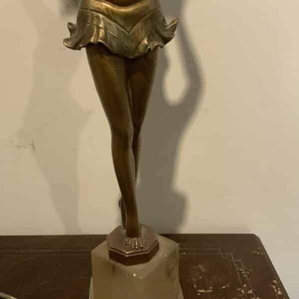 Art Deco Lady holding the lamp Antique Sculptures 15