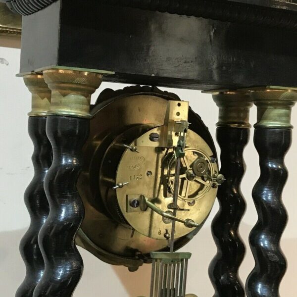 French Portico clock under glass dome - Image 11