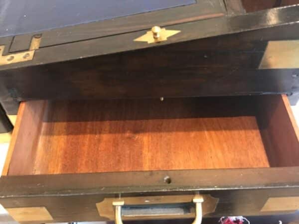 ANTIQUE VICTORIAN COROMANDEL WRITING SLOPE – – SECRET DRAWERS Antique Boxes 13