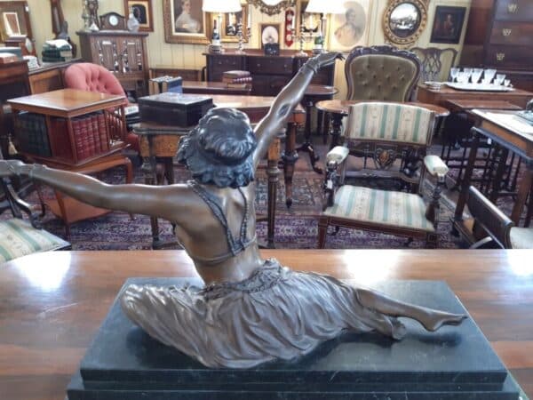 Large Art Deco bronze dancer, Claire Colinet - Image 4