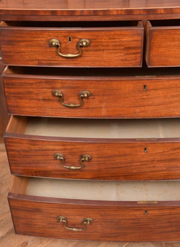 Georgian Mahogany Bowfront Chest Of Drawers SAI2515 - Image 7