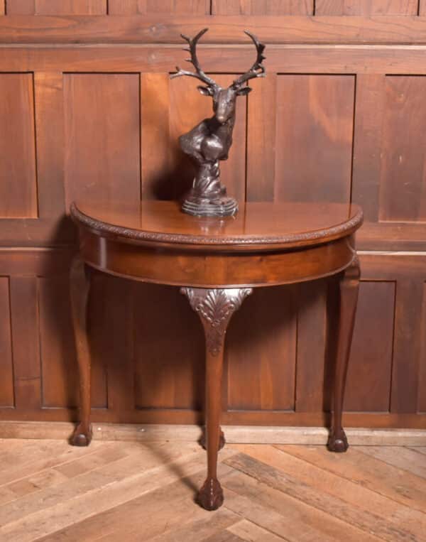 Victorian Mahogany Demi Lune Card Table SAI2527