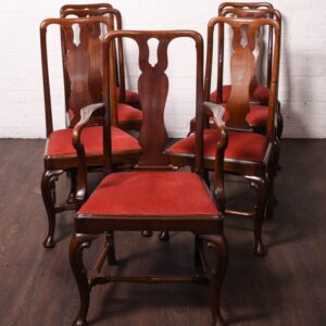 Set Of 7 Mahogany Queen Anne Style Chairs SAI1214 Antique Chairs