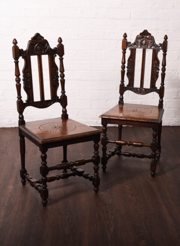 Pair Of Oak Hall Chairs SAI1228