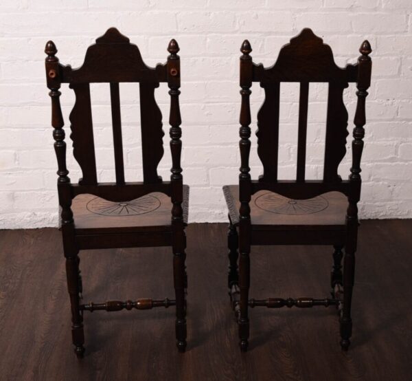 Pair Of Oak Hall Chairs SAI1228 Antique Chairs 14