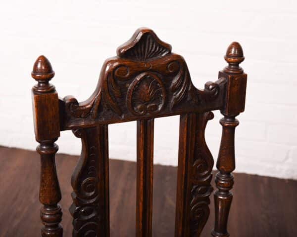 Pair Of Oak Hall Chairs SAI1228 Antique Chairs 6