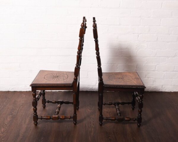 Pair Of Oak Hall Chairs SAI1228 Antique Chairs 9