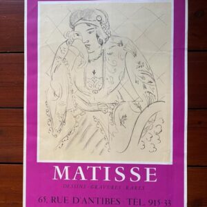 Original Henri Matisse 1955 Vintage Exhibition Poster, Galerie 65, Cannes art poster Antique Collectibles