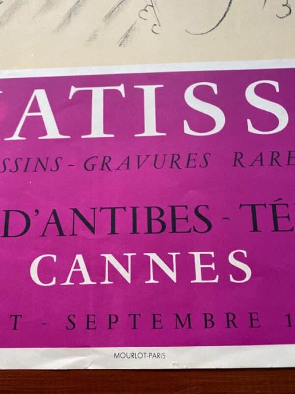 Original Henri Matisse 1955 Vintage Exhibition Poster, Galerie 65, Cannes - Image 11