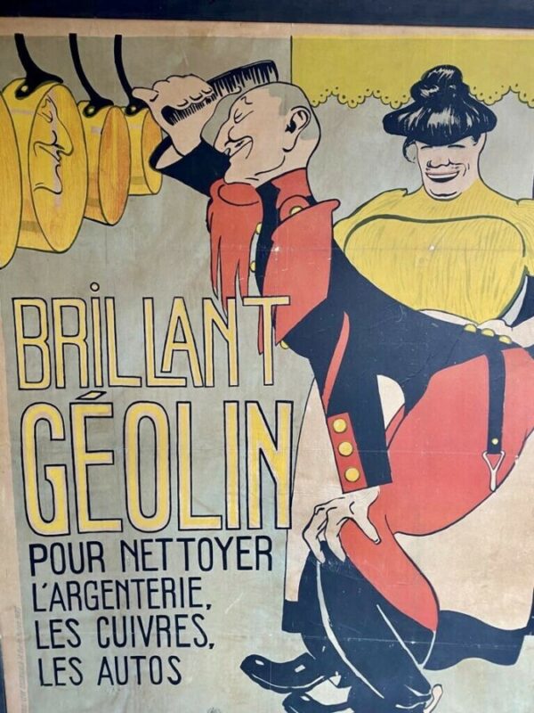 A French Advertising Poster Brillant Geolin By A Roubille Circa 1900, Large! advertising Antique Art 10