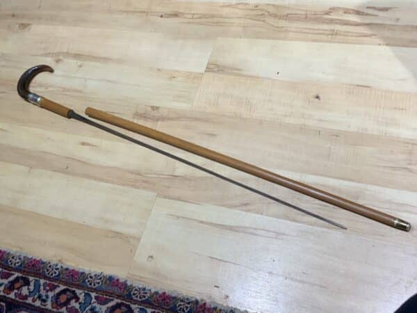 Gentleman’s walking stick sword stick with silver collar 1914 Miscellaneous 3