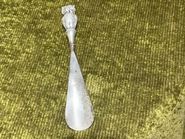 Silver owl double side heads shoehorn Antique Silver 3
