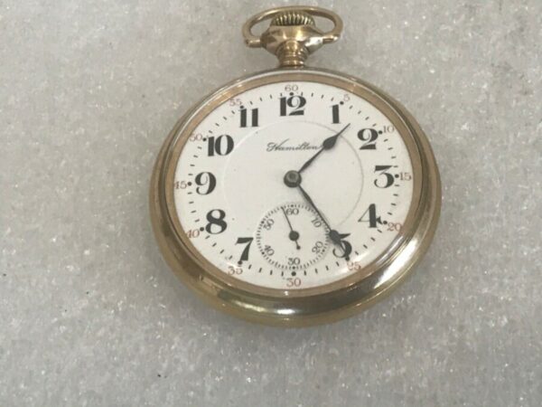 Hamilton pocket watch gold plated case