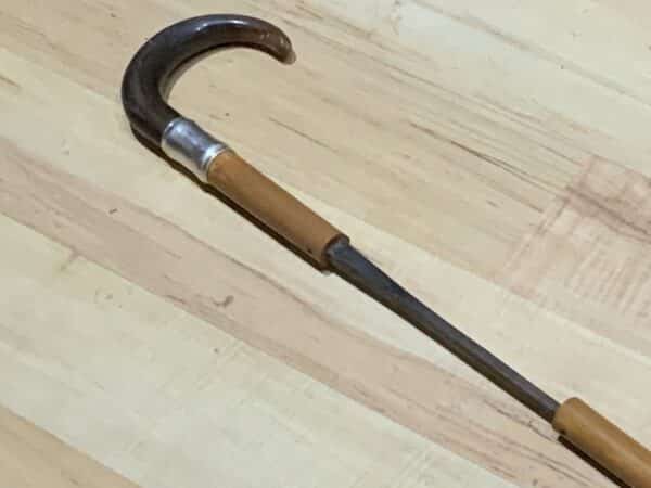 Gentleman’s walking stick sword stick with silver collar 1914 - Image 3