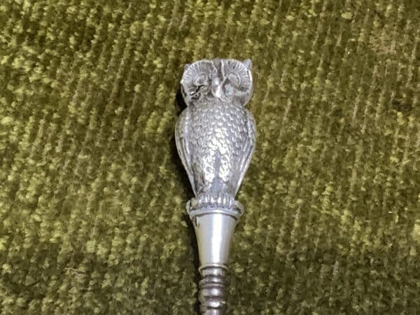 Silver owl double side heads shoehorn Antique Silver 5