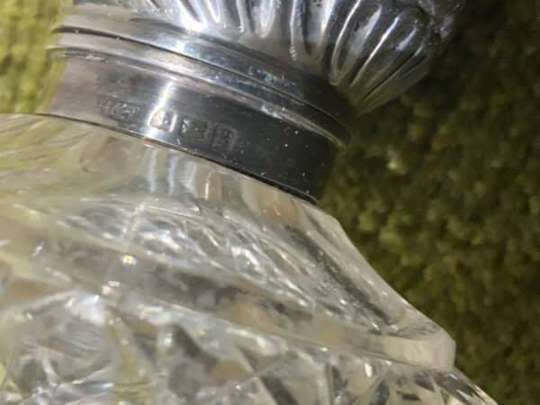 Silver topped cut glass cent bottle - Image 4