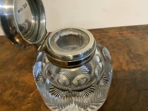 Desks top inkwell with silver top 1896 - Image 4