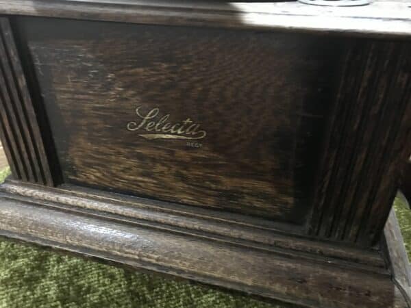 Horn 1920’s phonograph records player Oak Cased Antique Musical Instruments 7