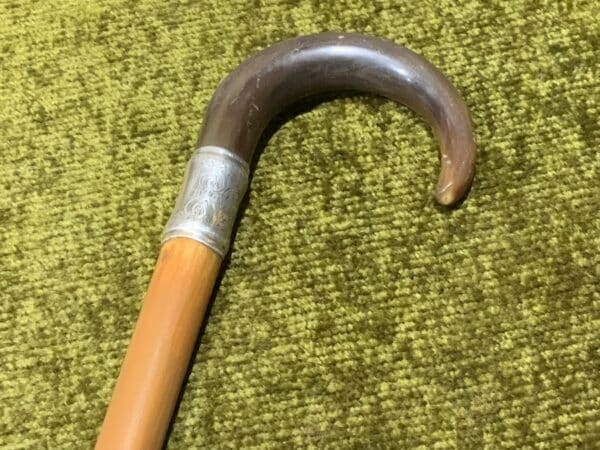 Gentleman’s walking stick sword stick with silver collar 1914 - Image 6