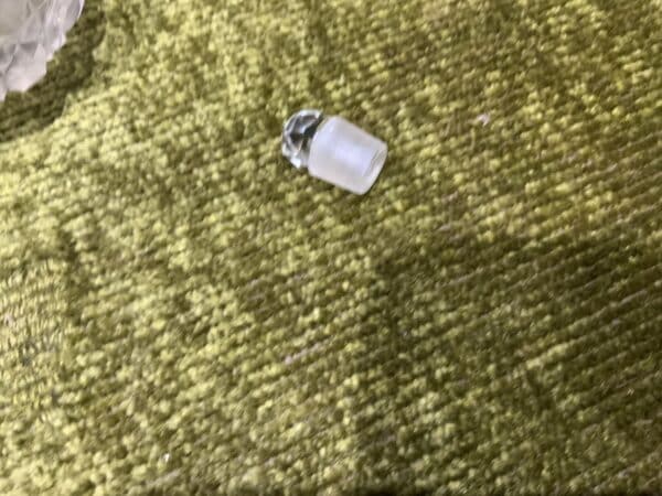 Silver topped cut glass cent bottle - Image 6