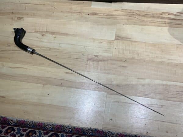 Gentleman’s walking stick sword stick with carved head of a Buffoon - Image 6