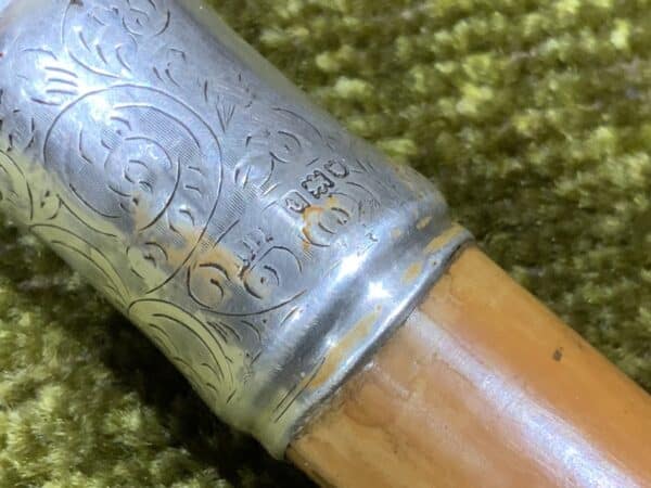 Gentleman’s walking stick sword stick with silver collar 1914 - Image 8