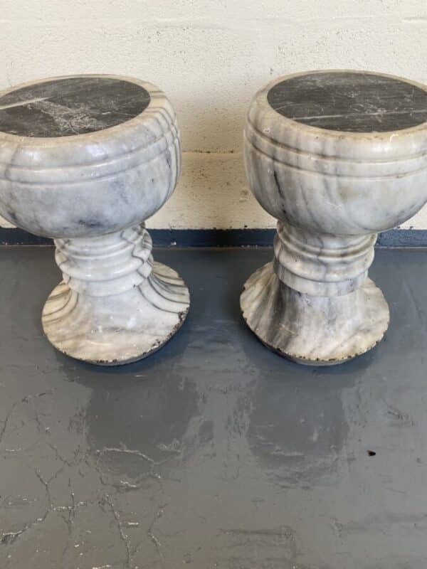 Pair of 19th century marble pedestals