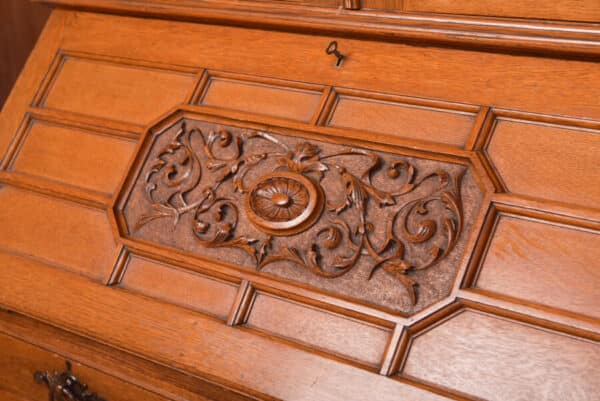 Edwardian Oak Bureau Bookcase SAI2547 - Image 20