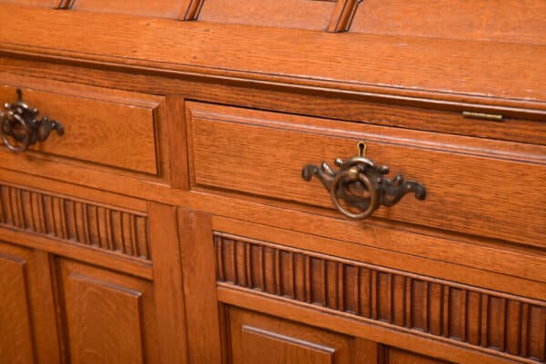 Edwardian Oak Bureau Bookcase SAI2547 - Image 19