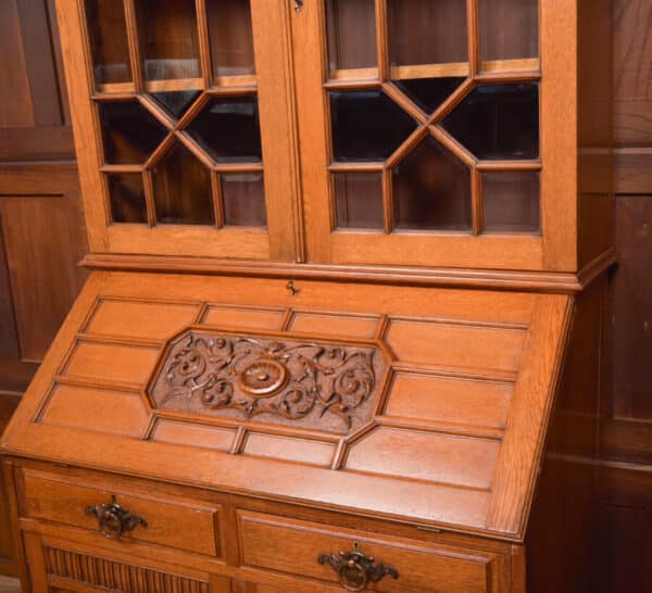 Edwardian Oak Bureau Bookcase SAI2547 Antique Bureau 17
