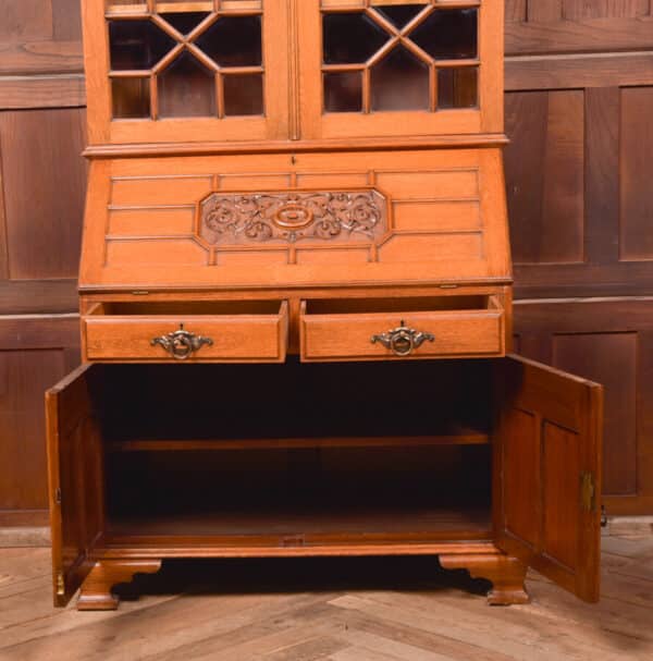 Edwardian Oak Bureau Bookcase SAI2547 - Image 17