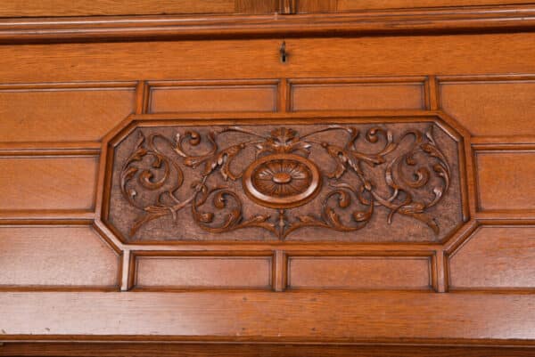 Edwardian Oak Bureau Bookcase SAI2547 - Image 14