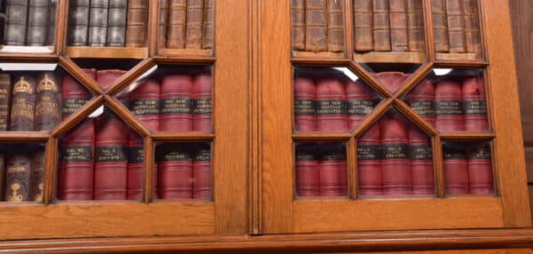 Edwardian Oak Bureau Bookcase SAI2547 Antique Bureau 5