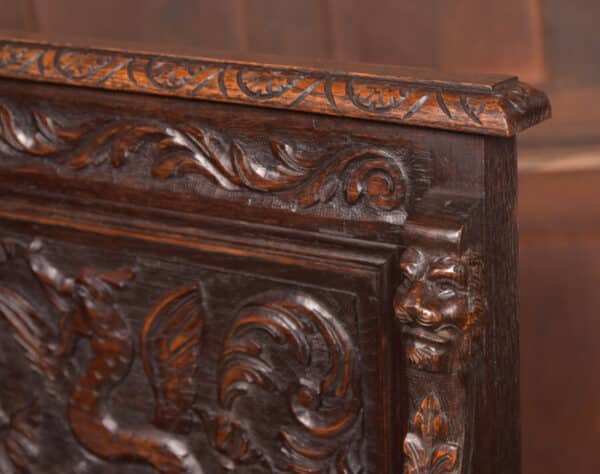 Victorian Oak Hall Bench SAI2552 - Image 2