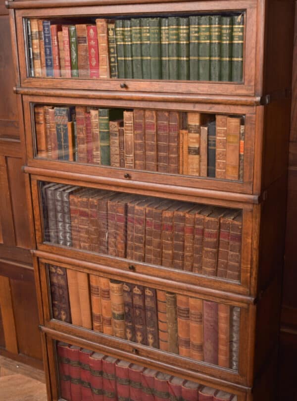 Globe Wernicke Oak 6 Sectional Bookcase SAI2553 Antique Bookcases 14
