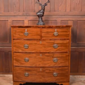 Mahogany 2 Over 3 Bow Front Chest Of Drawers SAI2565 Antique Draws