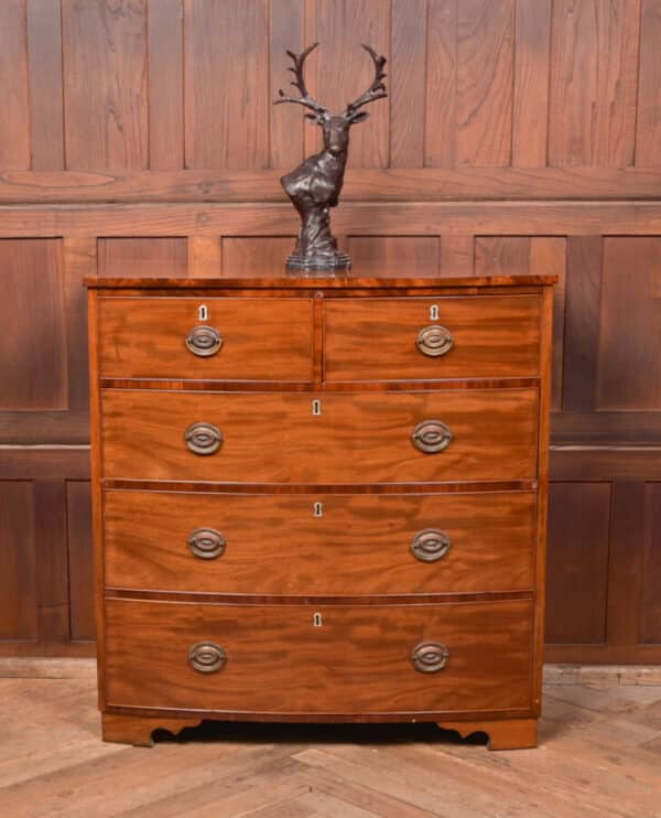 Mahogany 2 Over 3 Bow Front Chest Of Drawers SAI2565 Antique Draws 3