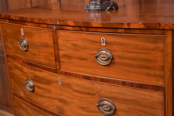 Mahogany 2 Over 3 Bow Front Chest Of Drawers SAI2565 Antique Draws 13