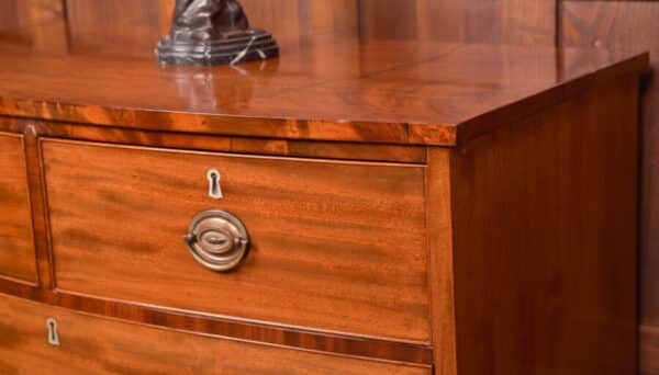 Mahogany 2 Over 3 Bow Front Chest Of Drawers SAI2565 Antique Draws 12