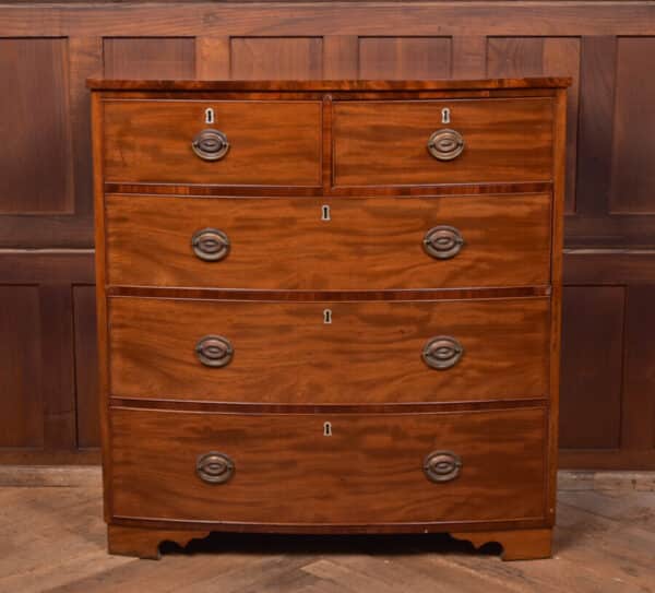 Mahogany 2 Over 3 Bow Front Chest Of Drawers SAI2565 Antique Draws 11