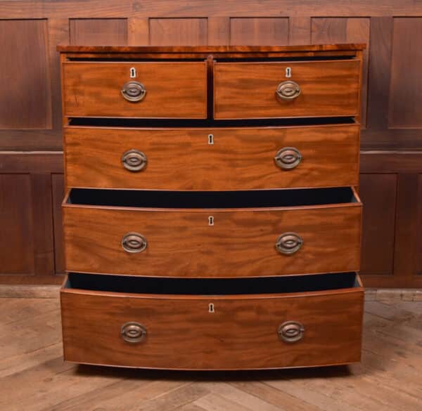 Mahogany 2 Over 3 Bow Front Chest Of Drawers SAI2565 Antique Draws 10