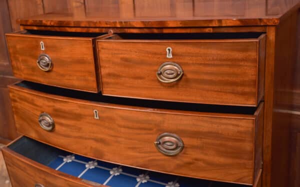 Mahogany 2 Over 3 Bow Front Chest Of Drawers SAI2565 Antique Draws 8