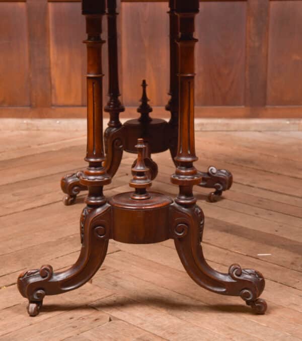 Victorian Burr Walnut Oval Stretcher/ Side Table SAI2566 - Image 14