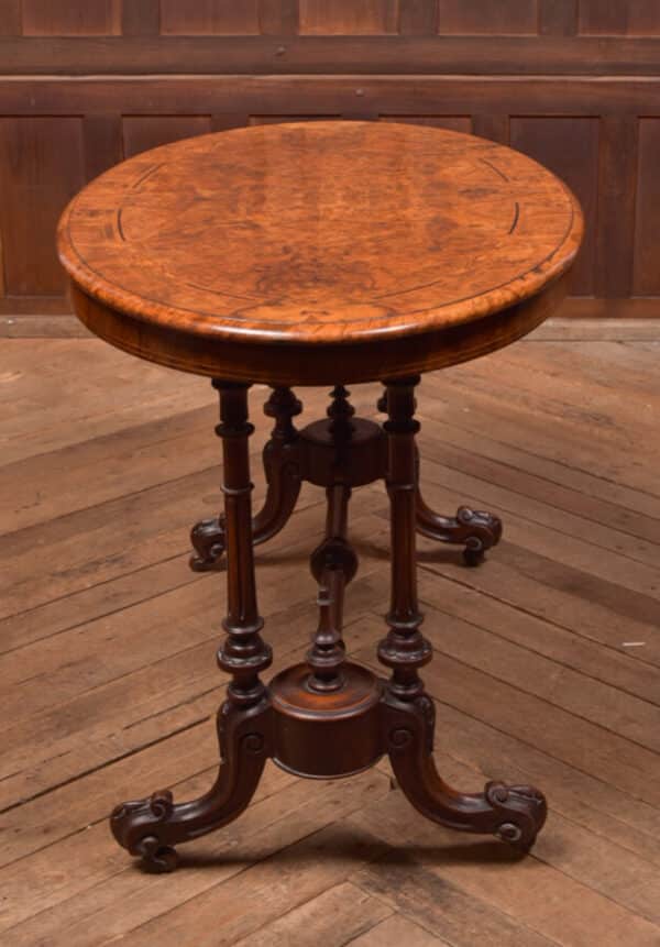 Victorian Burr Walnut Oval Stretcher/ Side Table SAI2566 Antique Tables 13