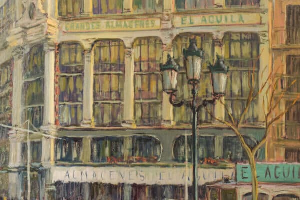 Large Cityscape Painting – Barcelona Antique Art 7