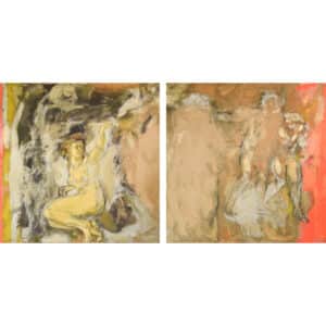Vicente Vela – Two Large Figurative Expressionist Nude Studies Modern Decorative Antique Art