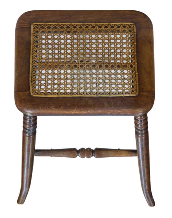 A beech framed tall stool with caned top on slender turned legs - Image 5