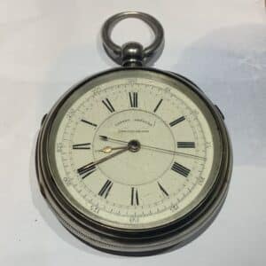 Chronograph Silver cased Coventry pocket watch Antique Clocks
