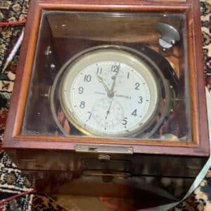 Ships Chronometer in box needs repair Antique Clocks